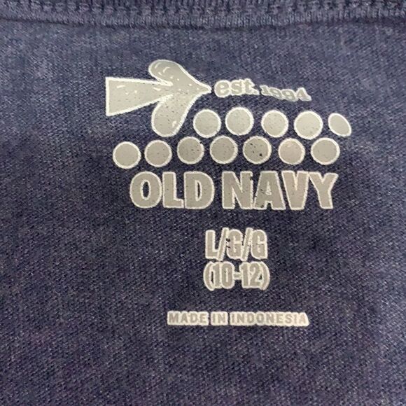 Old Navy Crop Blue T-Shirt over striped Tank - L - Picture 3 of 4